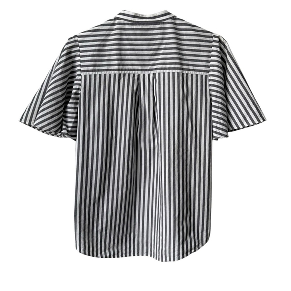Kate Spade Broome Street Stripe Flutter Sleeve Button Down Short Sleeve Sz Small - Picture 3 of 11